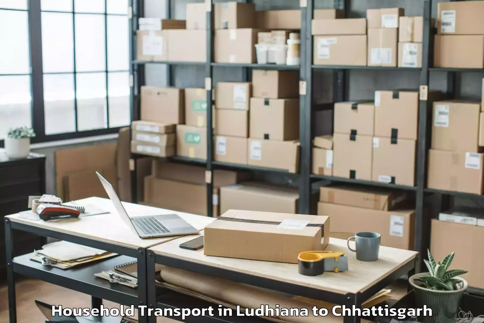 Reliable Ludhiana to Bijapur Chhattisgarh Household Transport